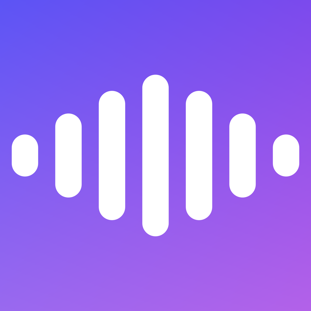 The Bunyi app icon: a white waveform on an indigo-to-violet gradient.